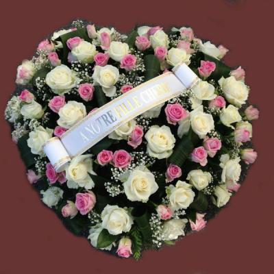 Réf: 5503 Coeur deuil dernier hommage