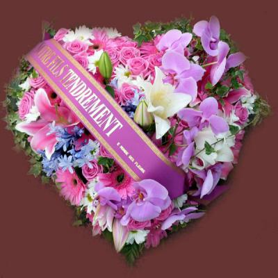 Réf: 5507 Coeur deuil dernier hommage