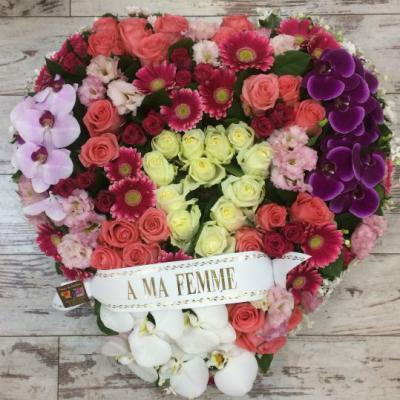 Réf: 5516 Coeur deuil dernier hommage