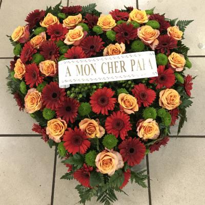 Réf: 5519 Coeur deuil dernier hommage