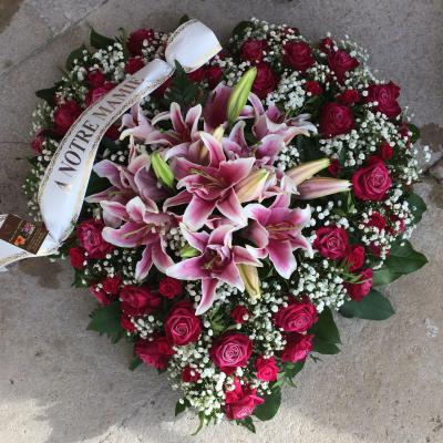 Réf: 5523 Coeur deuil dernier hommage