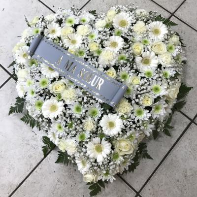 Réf: 5528 Coeur deuil dernier hommage