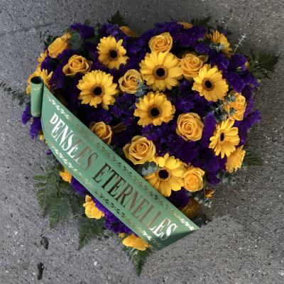 Réf: 5530 Coeur deuil dernier hommage