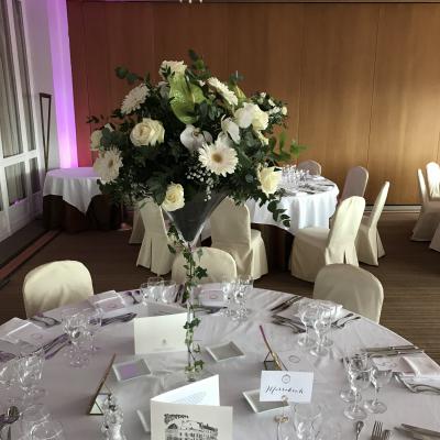 Mariage vase Martini @Fleurs de Conflans