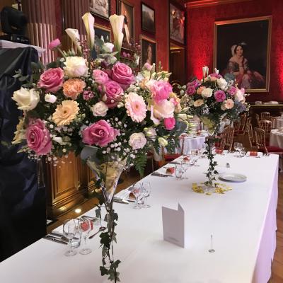 Mariage vase Martini @Fleurs de Conflans