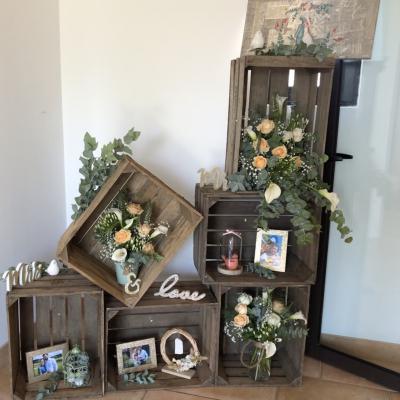 Mariage décoration caisse @Fleurs de Conflans