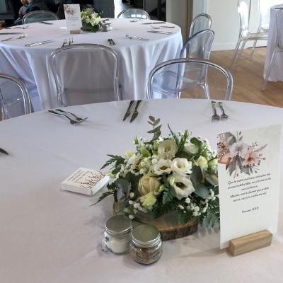 Mariage décoration centre de table @Fleurs de Conflans