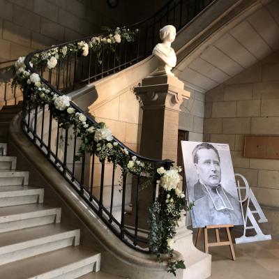 Mariage décoration rampe escalier