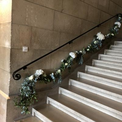 Mariage décoration rampe escalier
